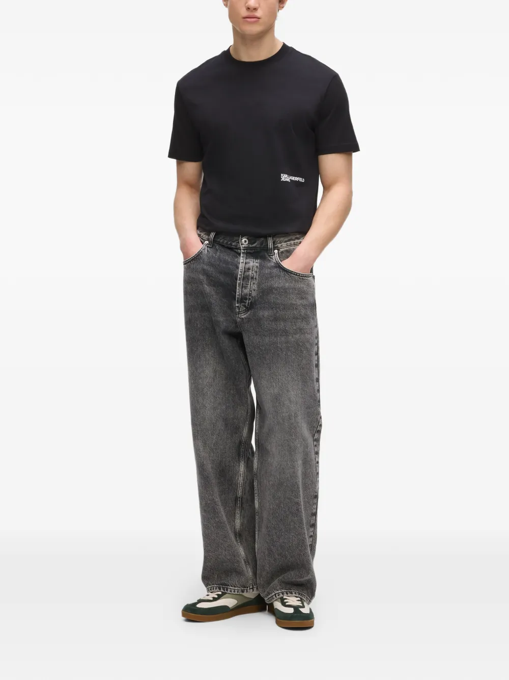 Karl Lagerfeld Jeans met wijde pijpen Grijs