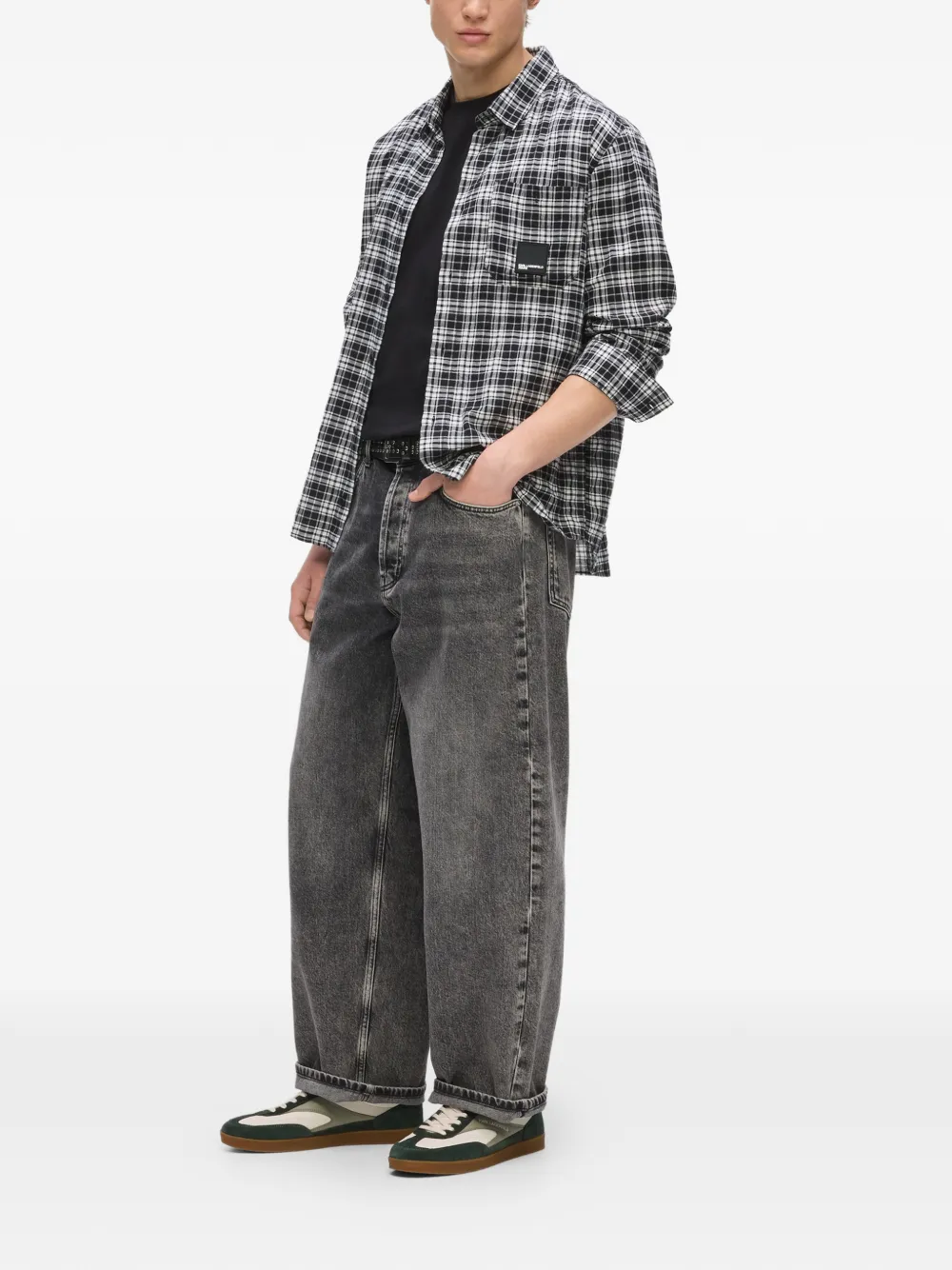 Karl Lagerfeld Jeans met wijde pijpen Grijs