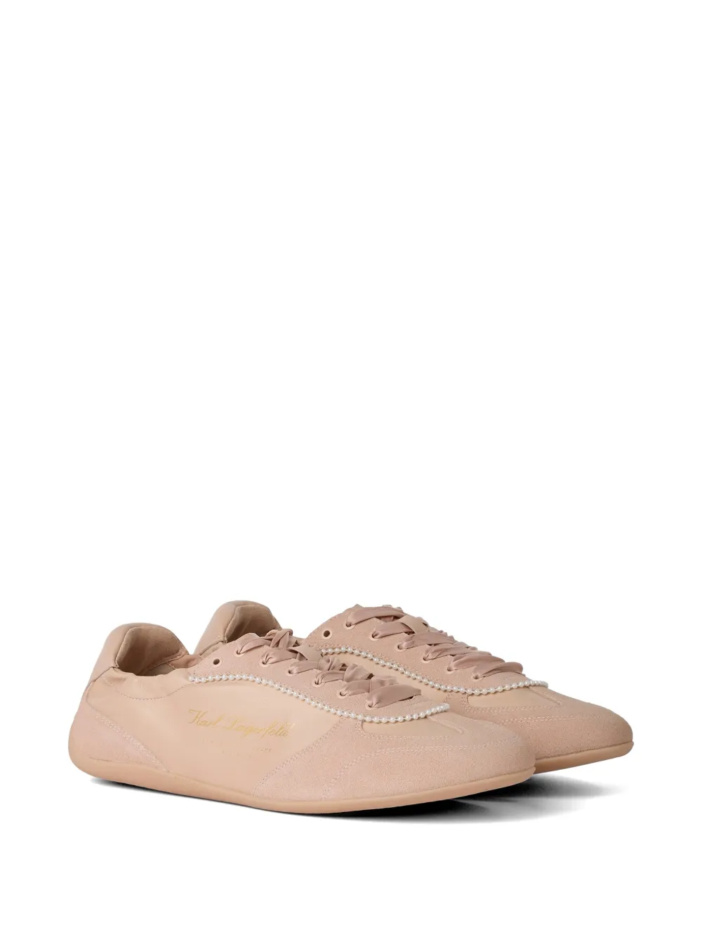 Karl Lagerfeld Altia sneakers verfraaid met parels Beige