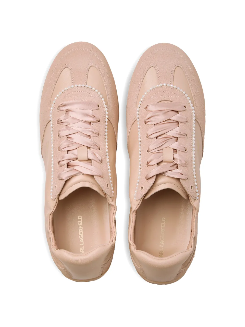 Karl Lagerfeld Altia sneakers verfraaid met parels Beige