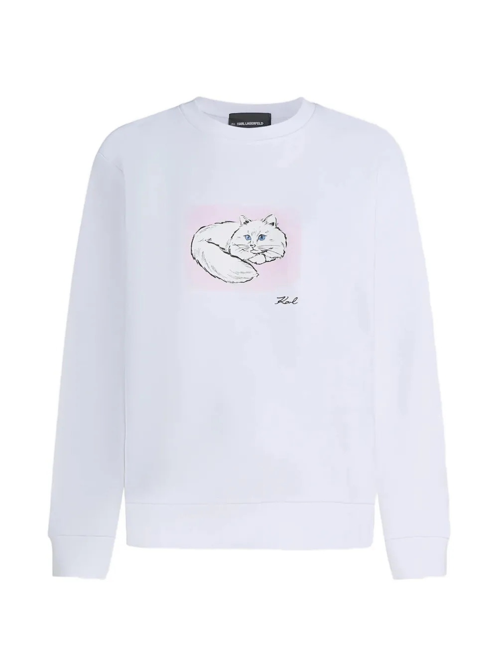 Karl Lagerfeld cat-portrait sweatshirt - Weiß