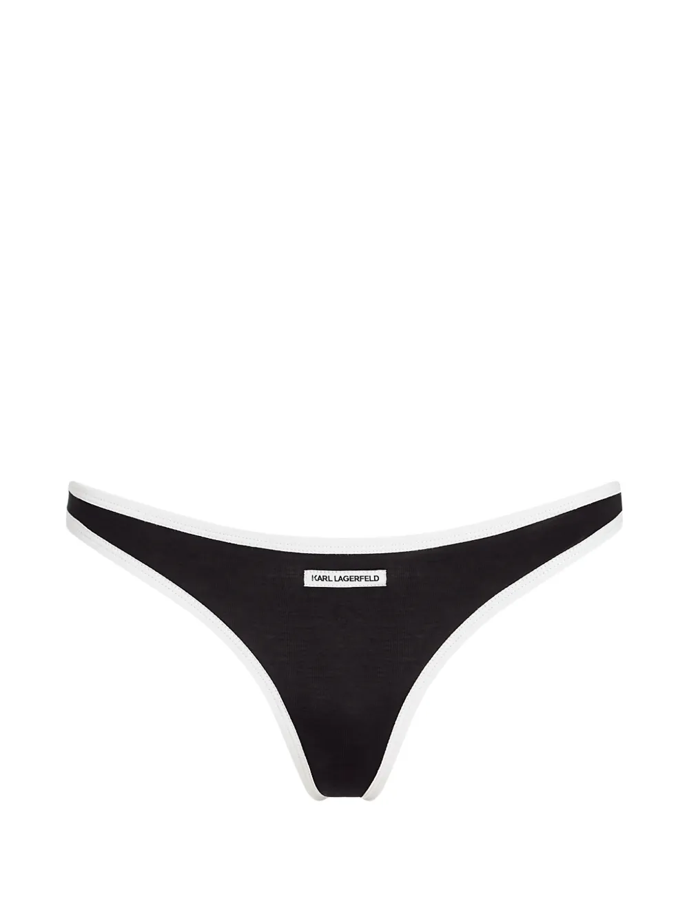 Karl Lagerfeld logo-patch contrast-trim thong - Schwarz