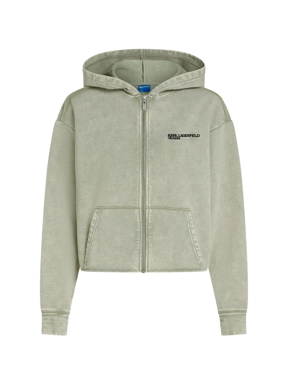 Karl Lagerfeld Jeans Felpa con logo e zip - Verde