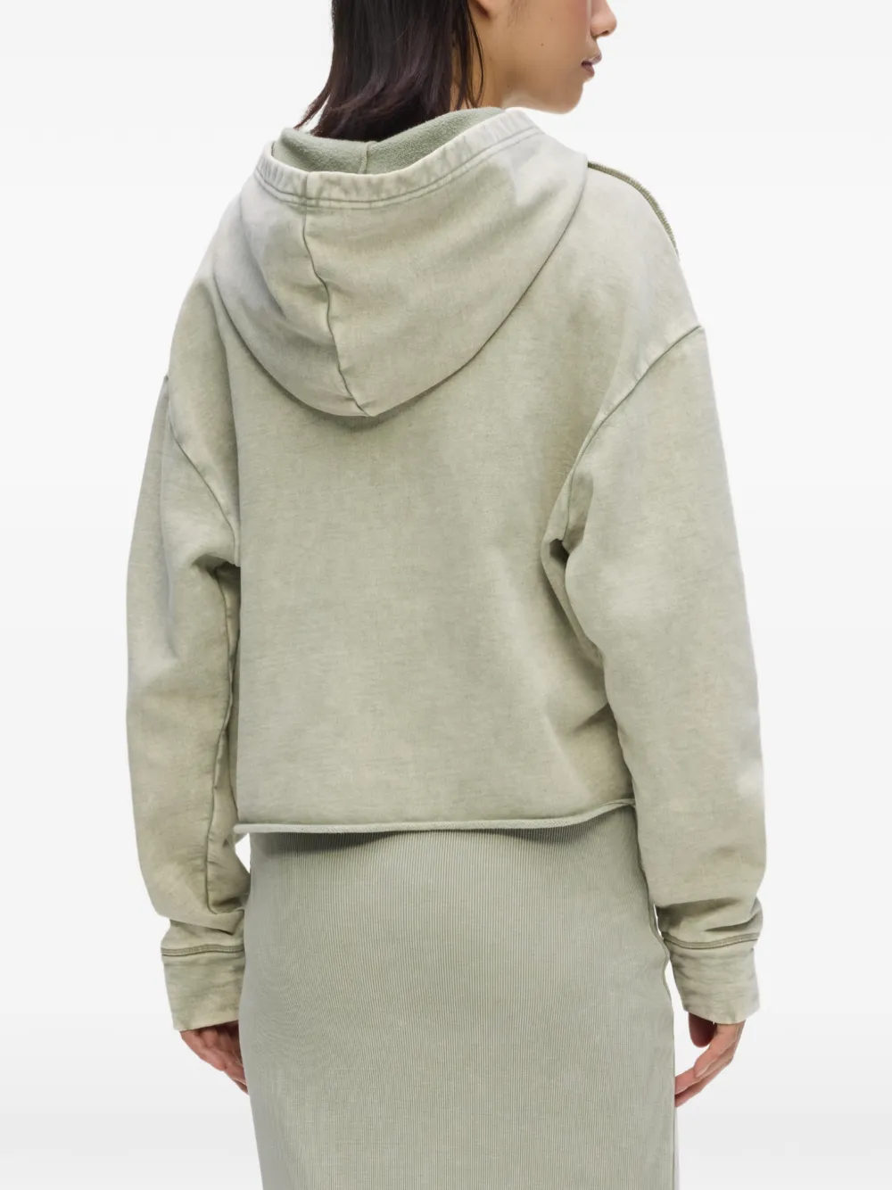 Karl Lagerfeld Jeans Hoodie met rits en logodetail Groen