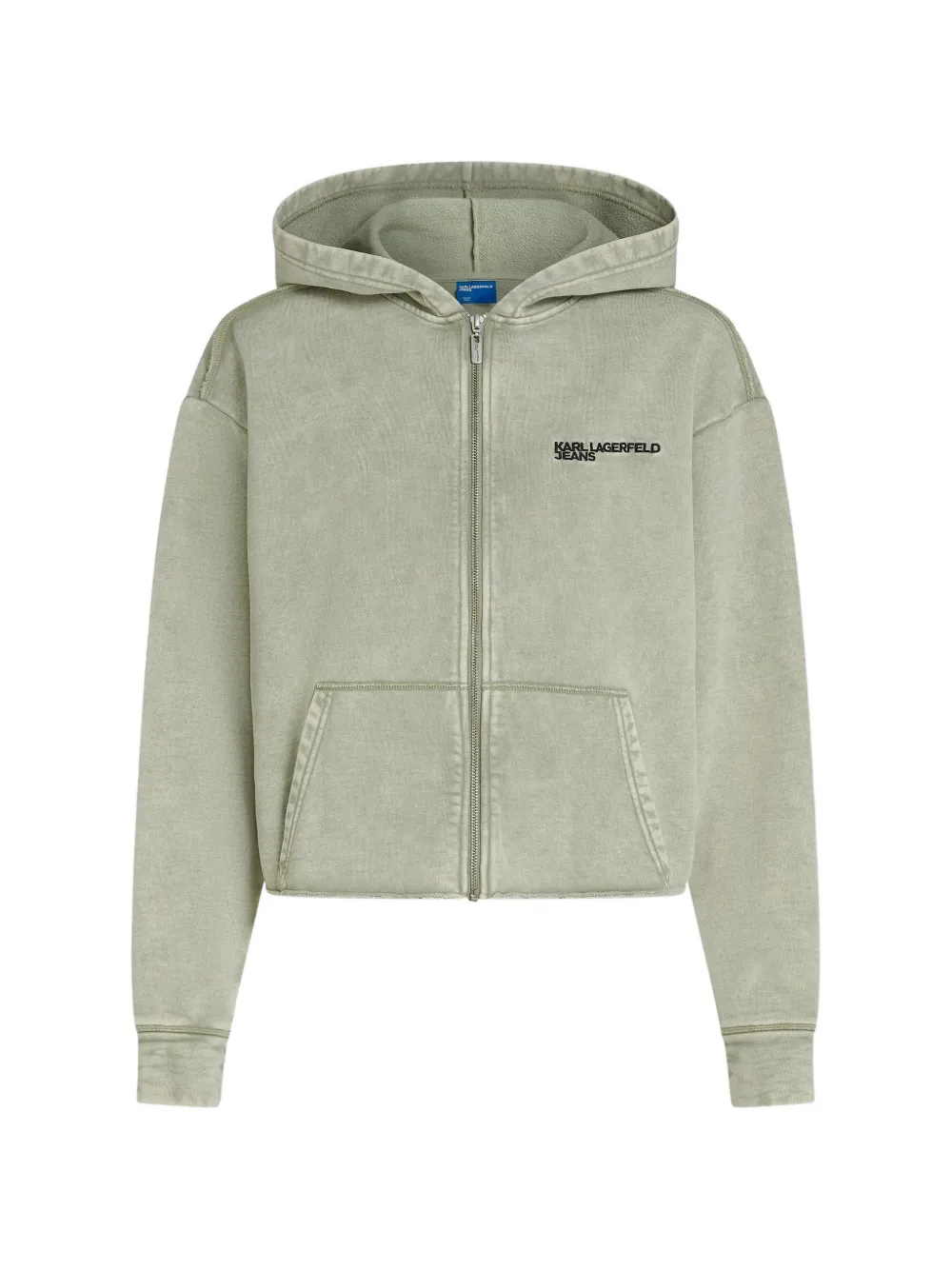 Karl Lagerfeld Jeans Felpa con logo e zip - Verde