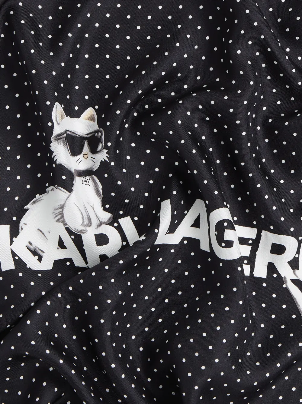 Karl Lagerfeld Ikonik Choupette sjaal met stippen Zwart