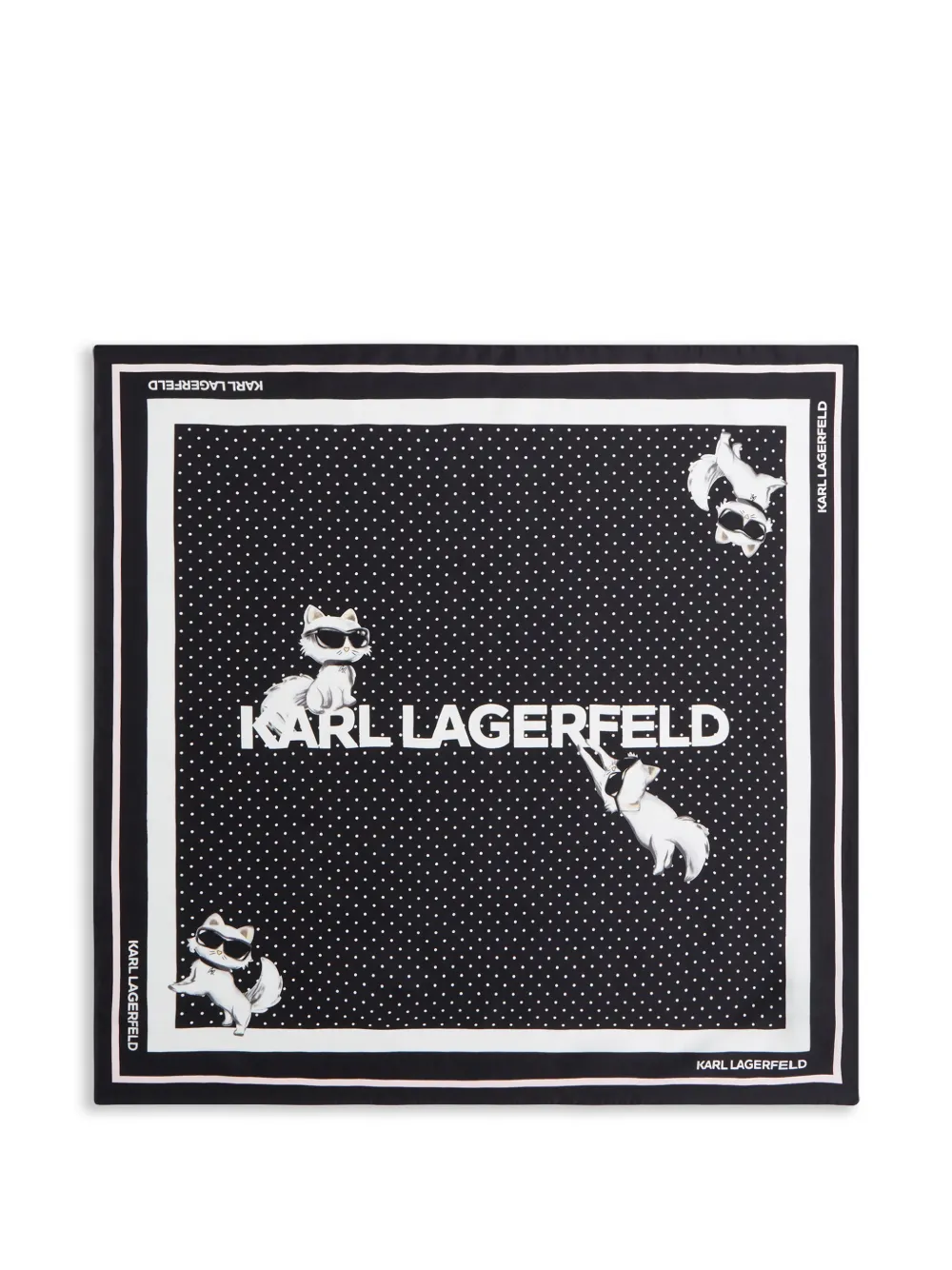 Karl Lagerfeld Ikonik Choupette Schal mit Polka Dots - Schwarz