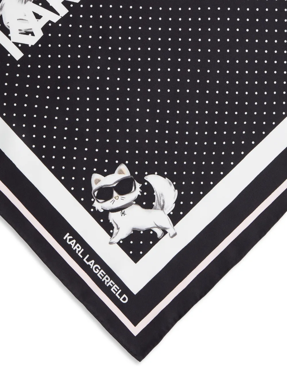 Karl Lagerfeld Ikonik Choupette sjaal met stippen Zwart