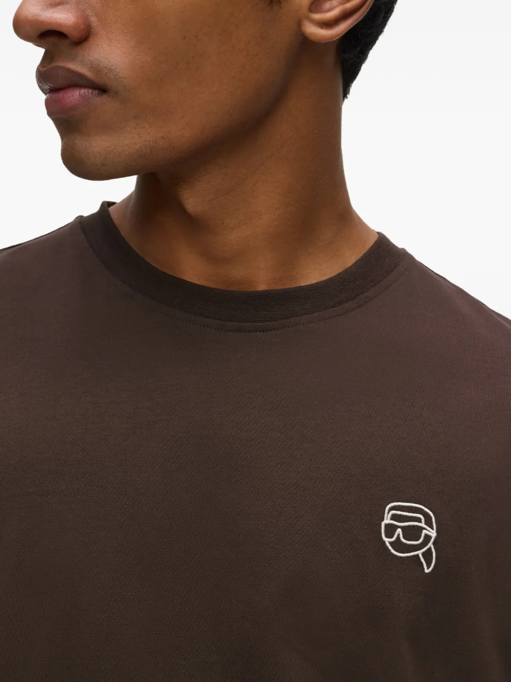 Karl Lagerfeld T-shirt met logoprint Bruin