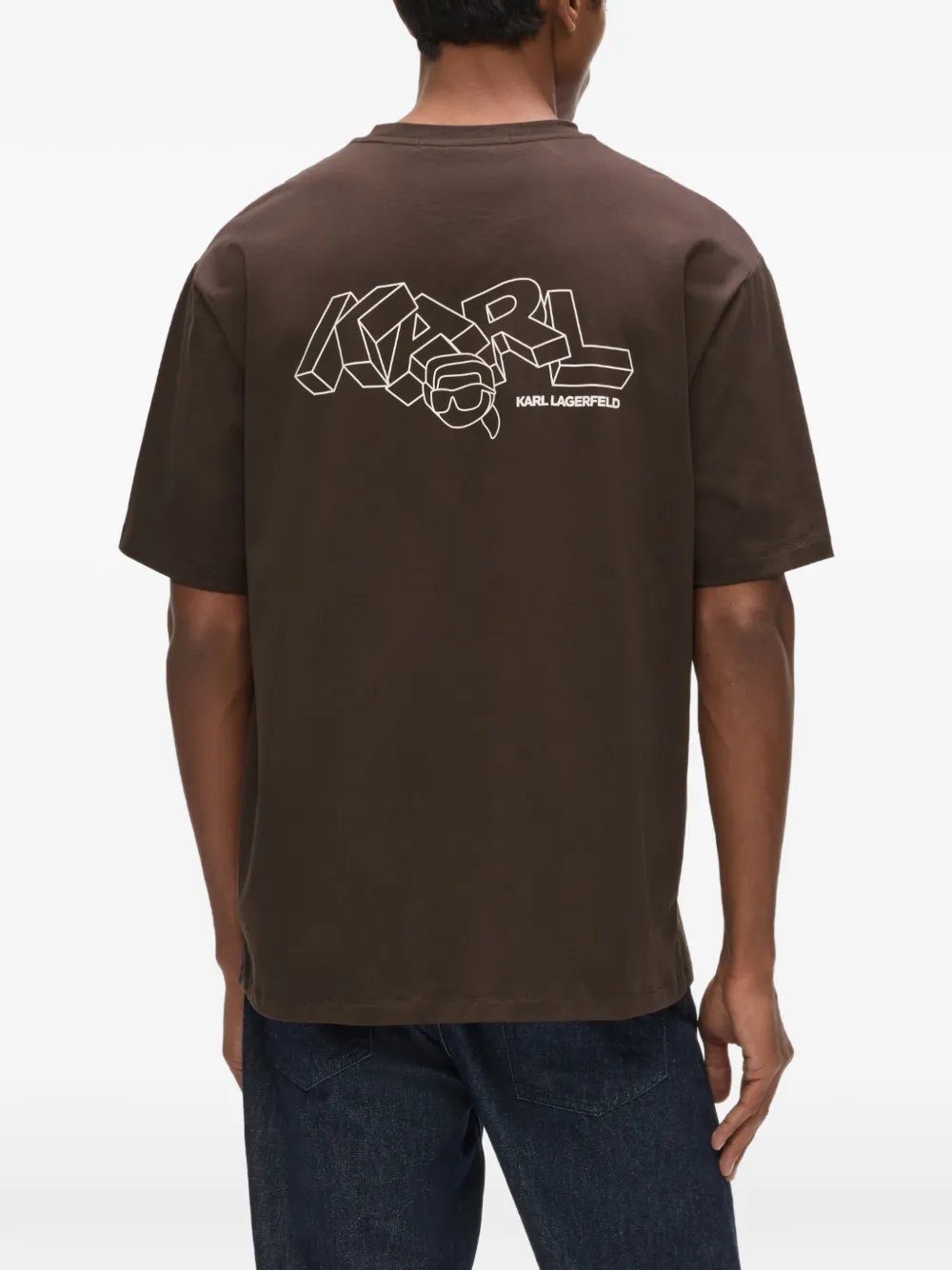 Karl Lagerfeld T-shirt met logoprint Bruin