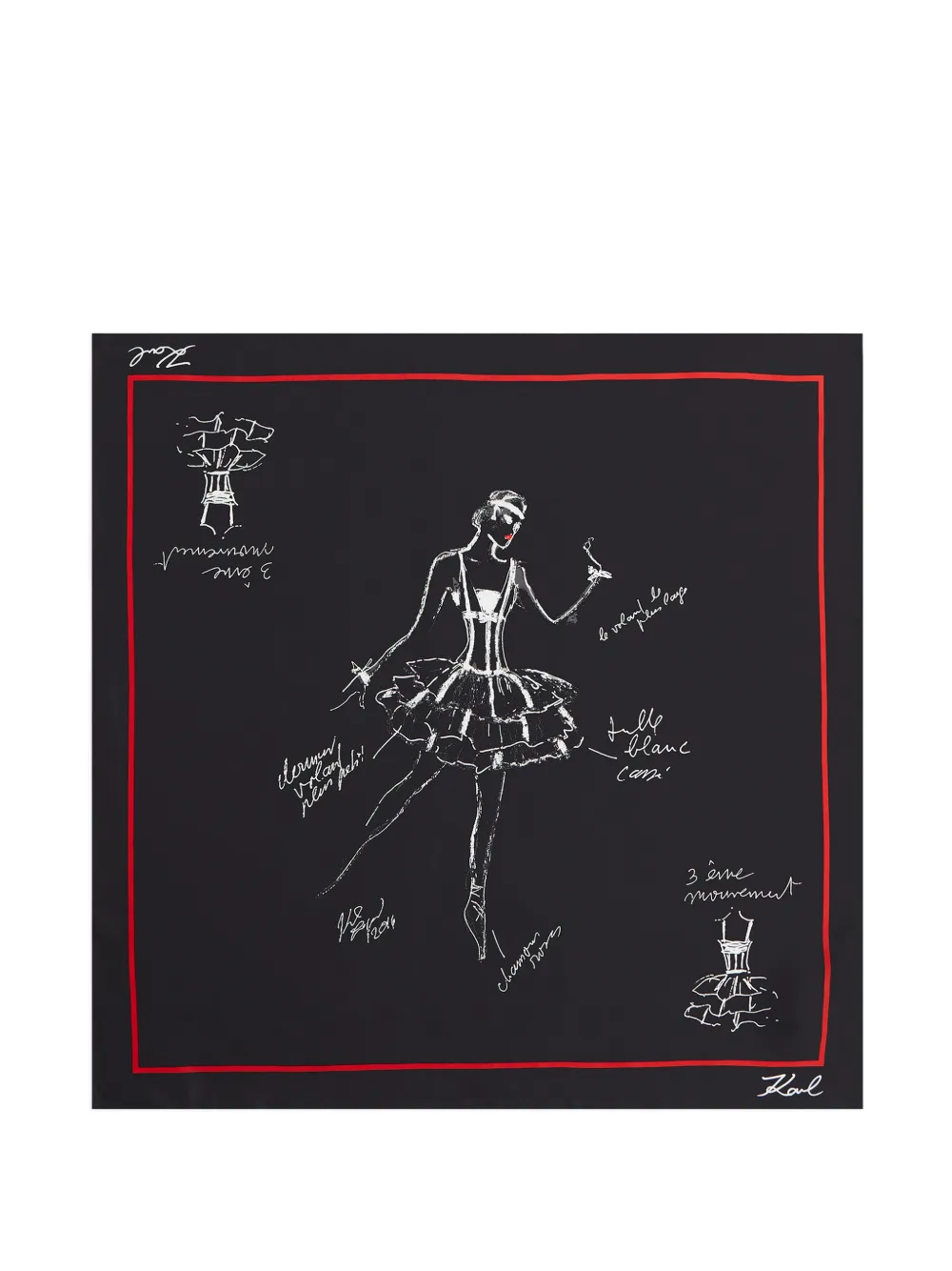 Karl Lagerfeld Foulard K/Ballet - Nero
