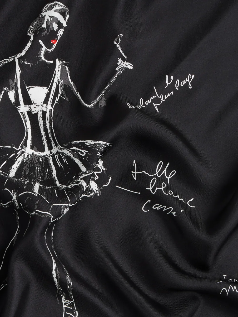 Karl Lagerfeld K Ballet zijden sjaal Zwart