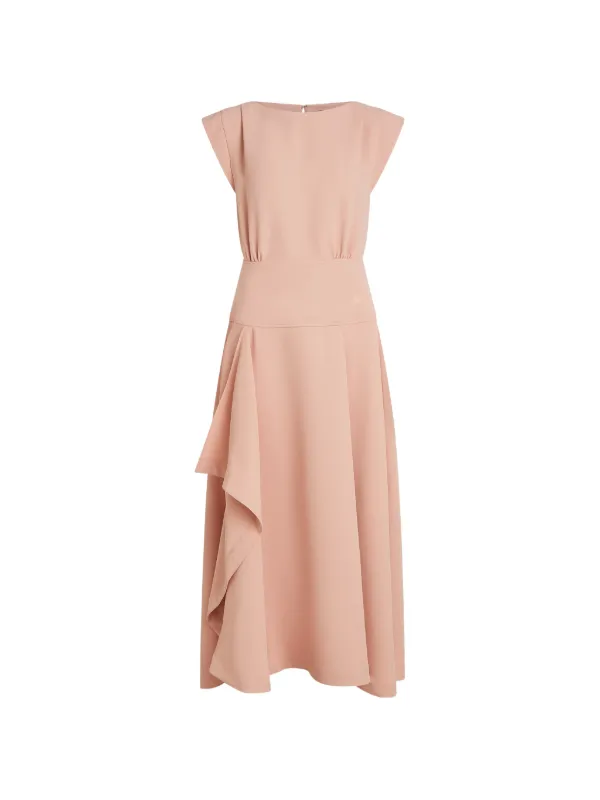Karl Lagerfeld Draped cap-sleeve Midi Dress | Pink | FARFETCH Karl Lagerfeld Draped cap-sleeve Midi Dress | Pink | FARFETCH
