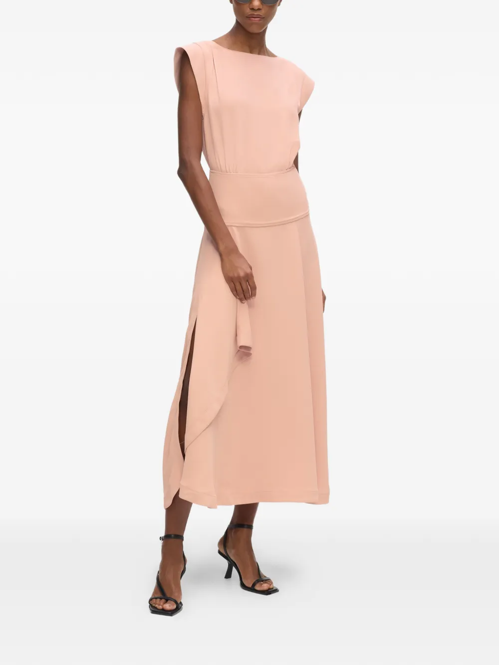 Karl Lagerfeld midi-jurk met franje afwerking Roze