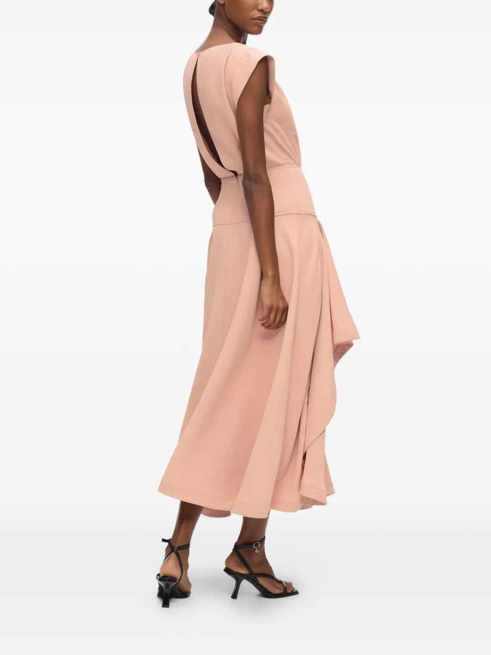 Karl Lagerfeld midi-jurk met franje afwerking Roze