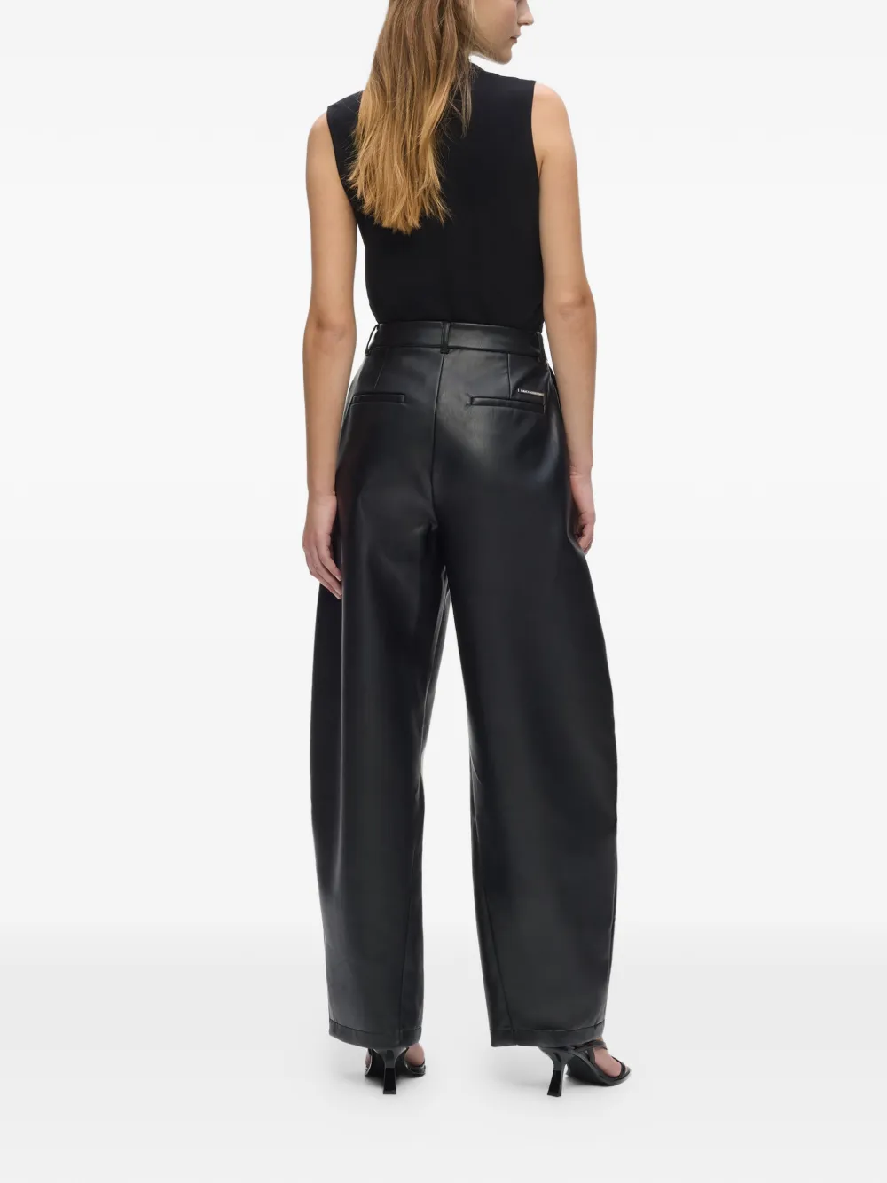 Karl Lagerfeld Barrel broek van imitatieleer Zwart