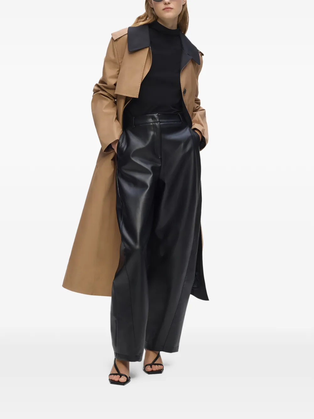 Karl Lagerfeld Barrel broek van imitatieleer Zwart