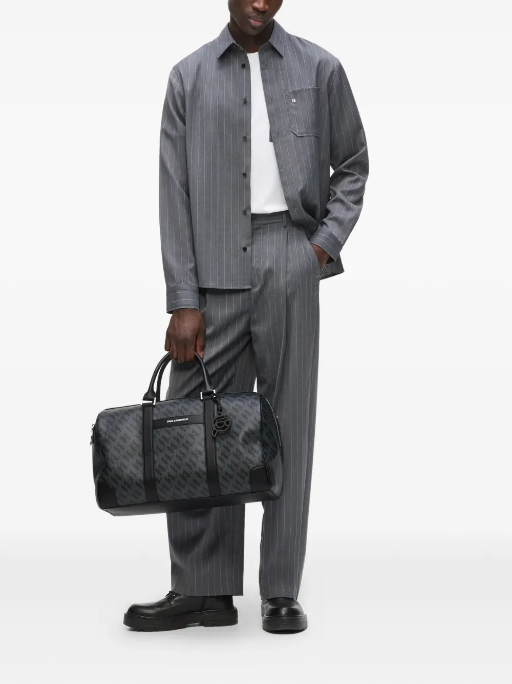 Karl Lagerfeld Ikon Monogram weekendtas Zwart