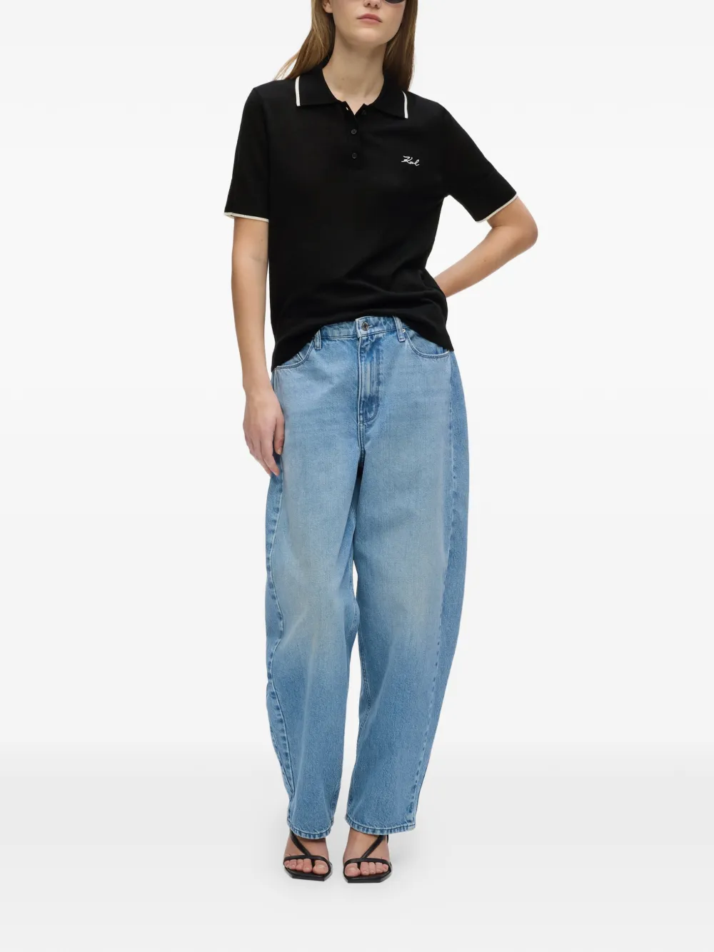 Karl Lagerfeld Poloshirt van merinowol Zwart
