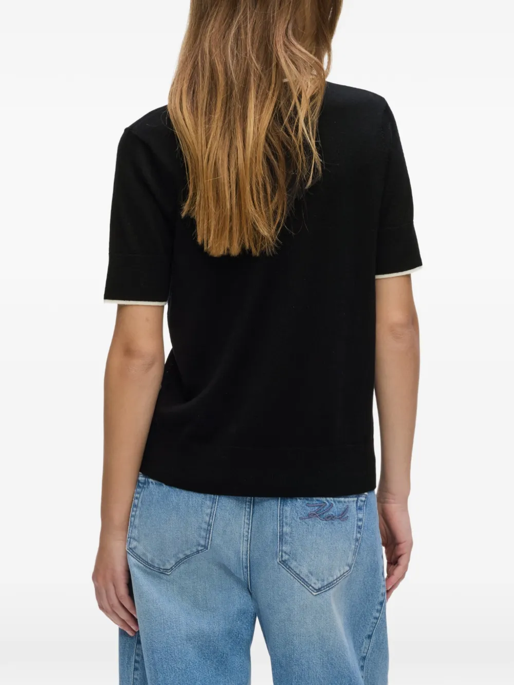 Karl Lagerfeld Poloshirt van merinowol Zwart