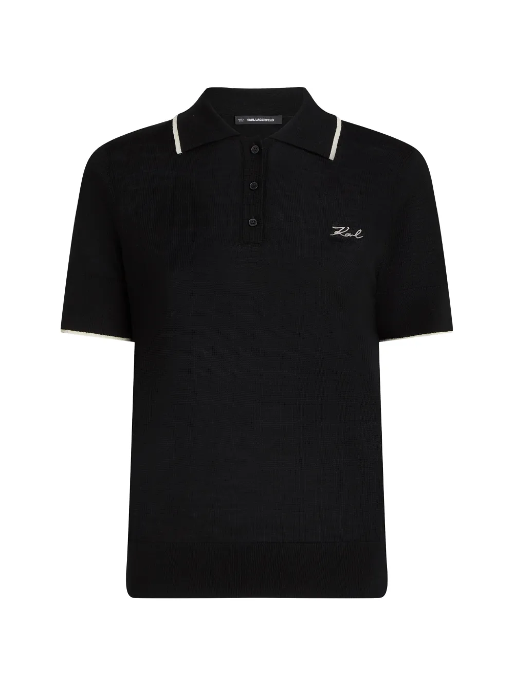 Karl Lagerfeld merino-wool polo shirt - Nero