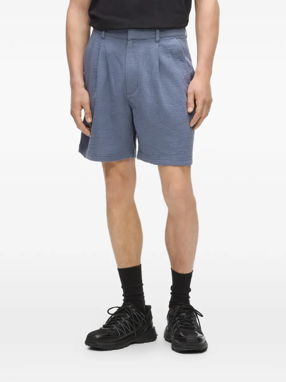 Karl Lagerfeld Jeans Klassische Shorts mit Knitteroptik - Blau