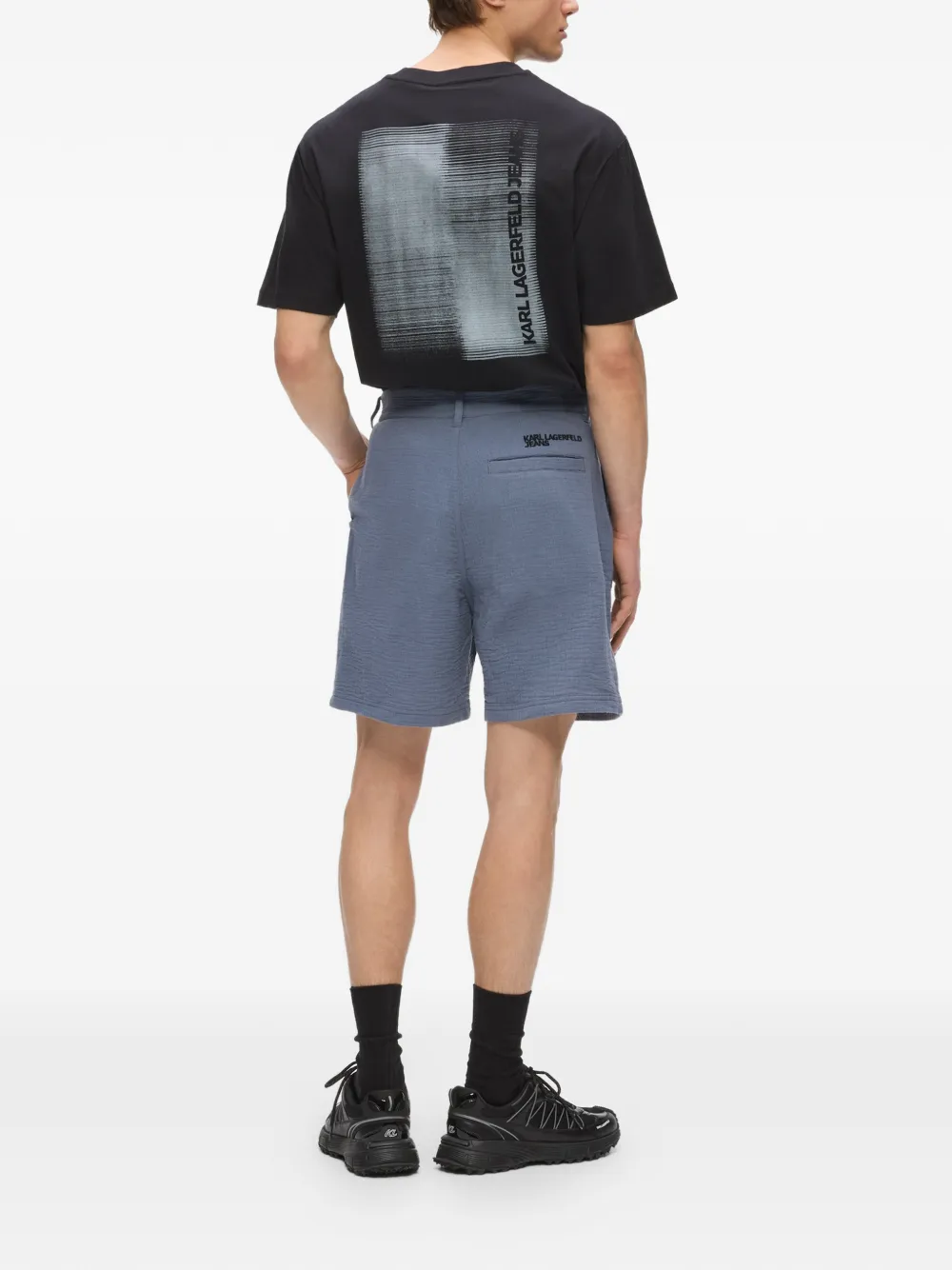 Karl Lagerfeld Jeans Gekreukte shorts Blauw