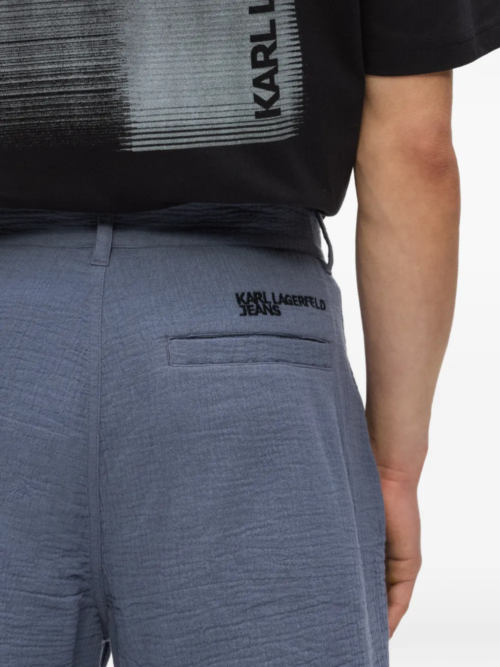 Karl Lagerfeld Jeans Gekreukte shorts Blauw