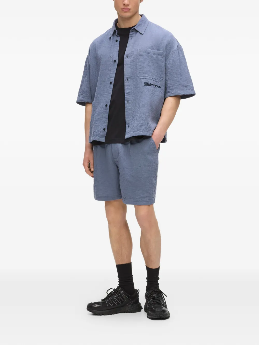 Karl Lagerfeld Jeans Gekreukte shorts Blauw