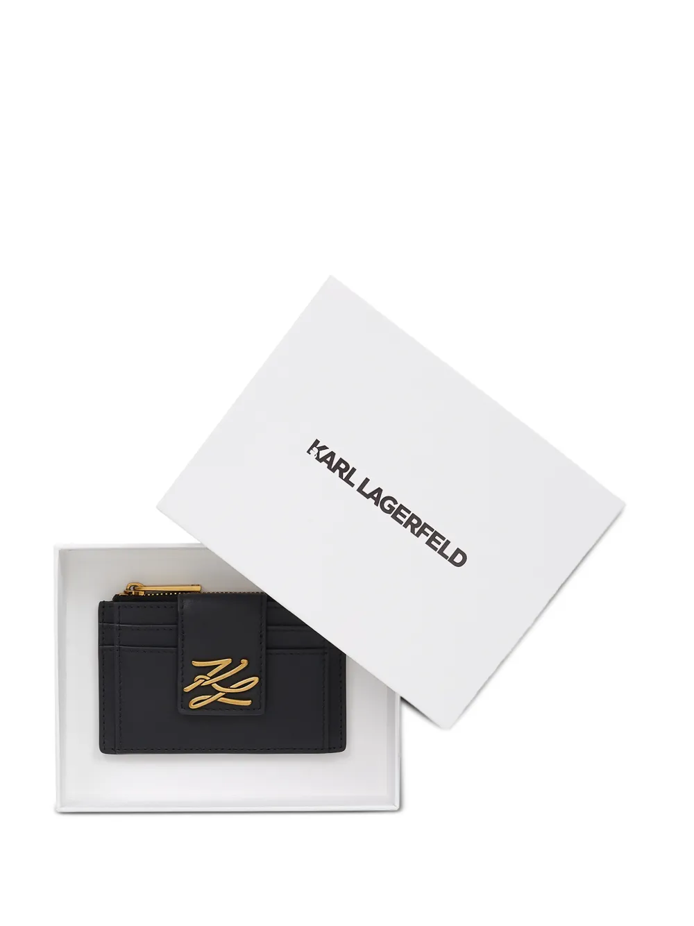 Karl Lagerfeld Pasjeshouder met logoplakkaat Zwart