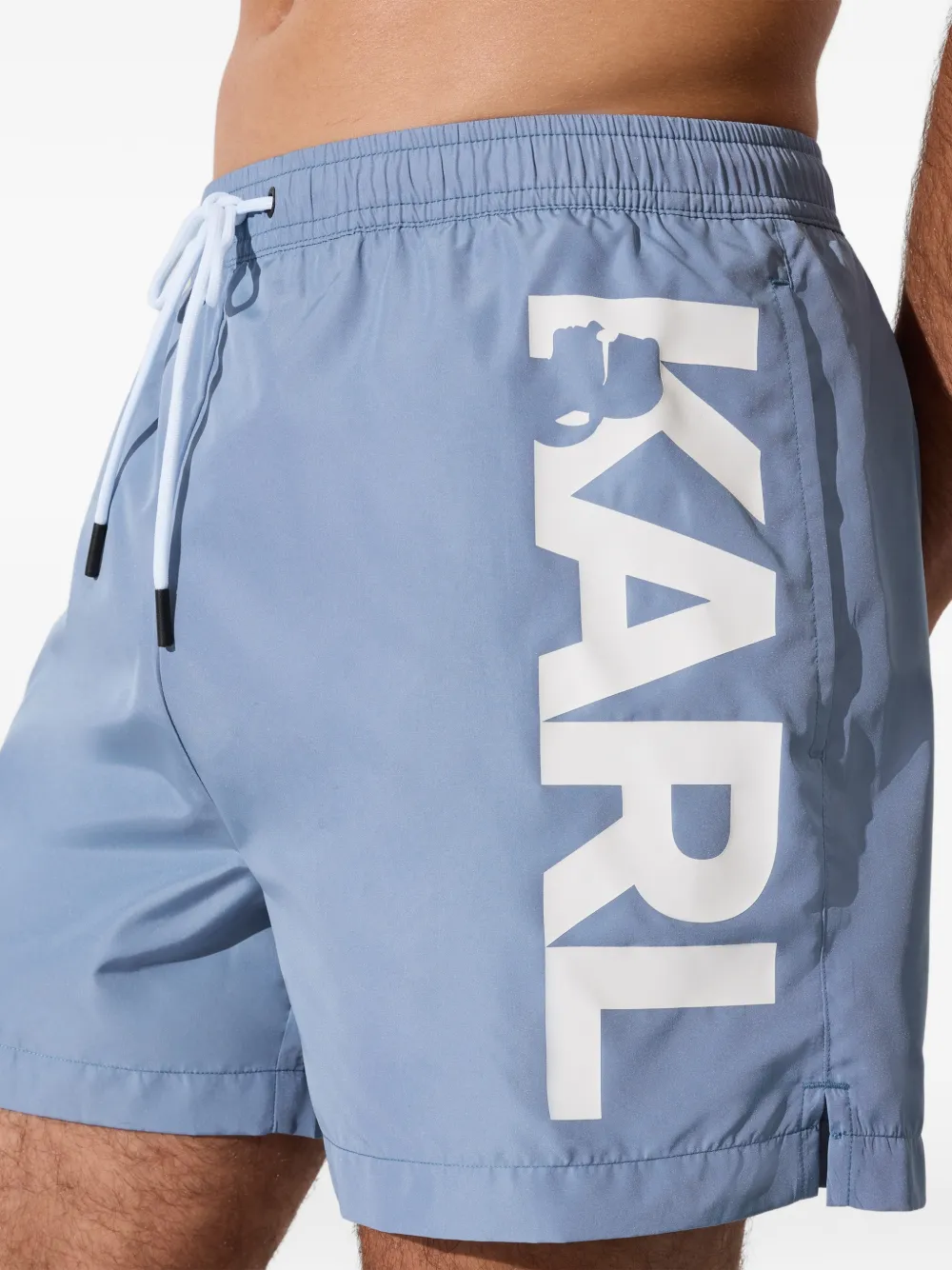 Karl Lagerfeld Zwembroek met logoprint Blauw