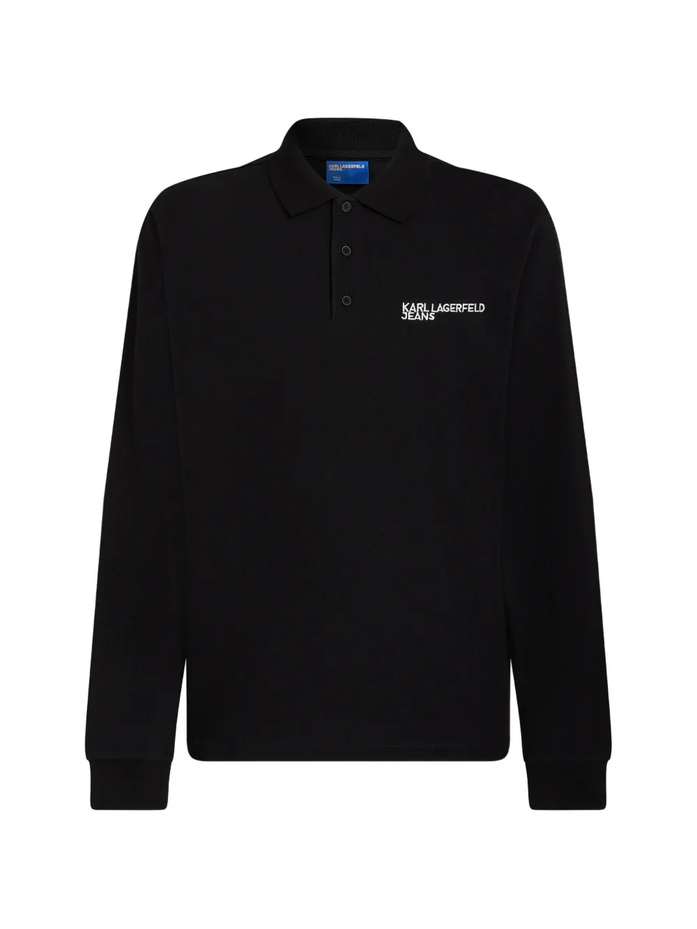 Karl Lagerfeld Jeans Poloshirt met lange mouwen Zwart