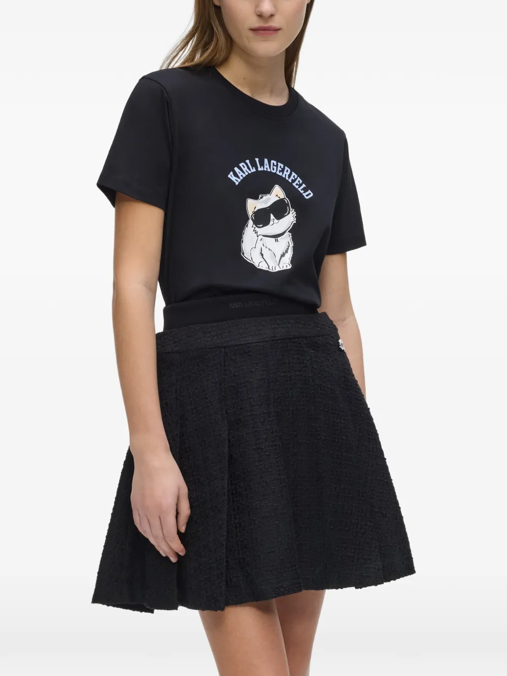 Karl Lagerfeld Ikon Choupette T-shirt Zwart
