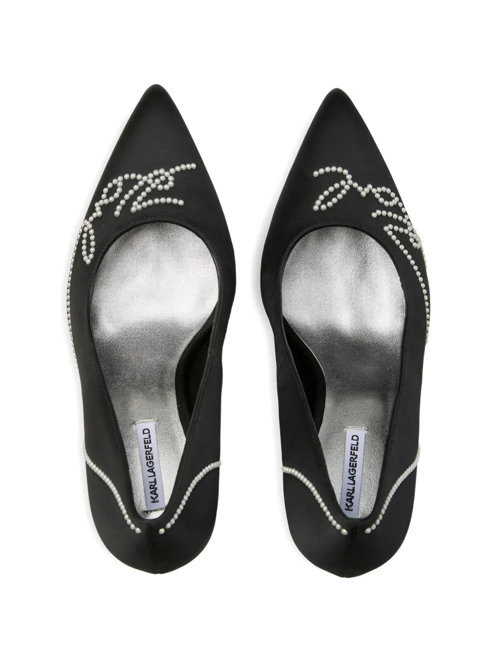 Karl Lagerfeld Sarabande pumps verfraaid met parels Zwart