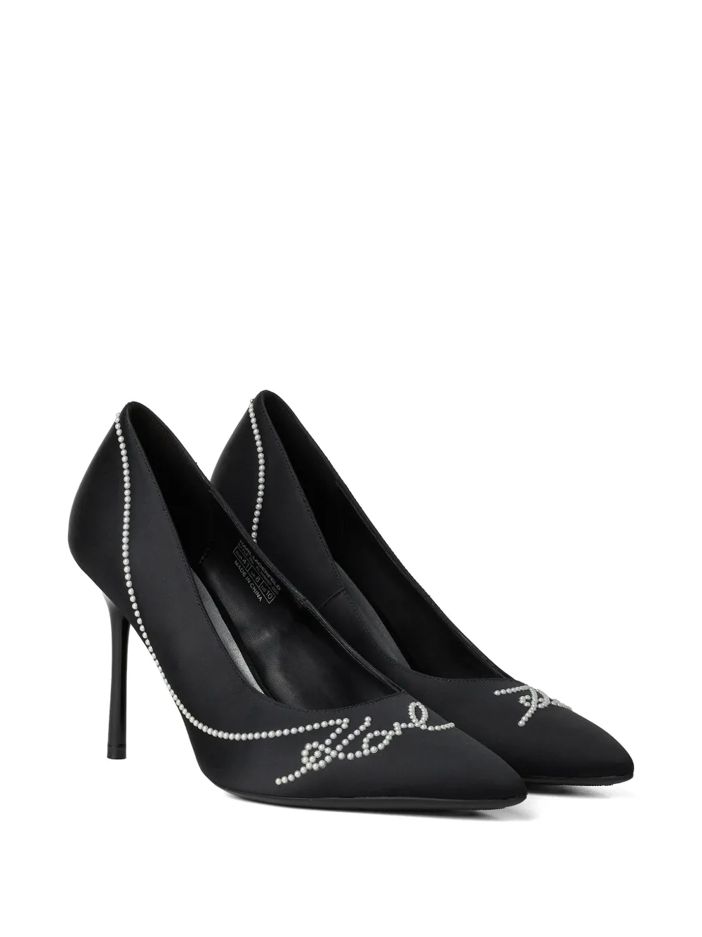 Karl Lagerfeld Sarabande pumps verfraaid met parels Zwart