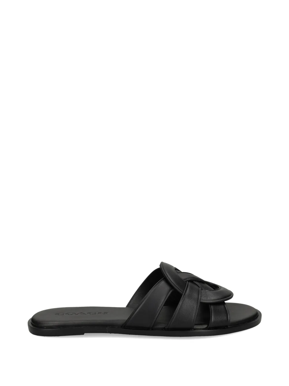 Coach woven leather sandals Zwart