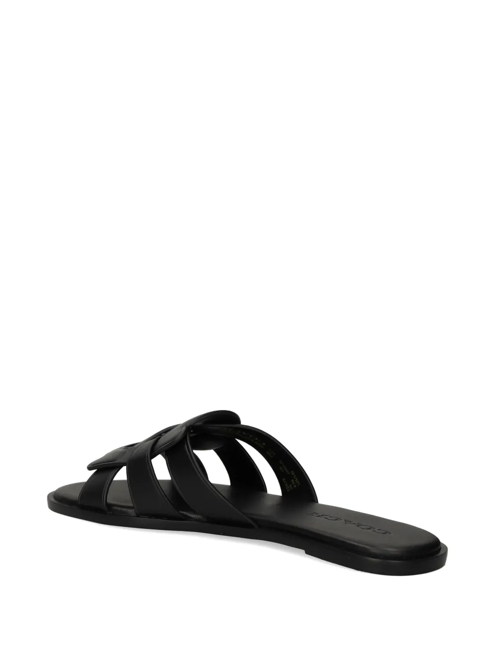 Coach woven leather sandals Zwart