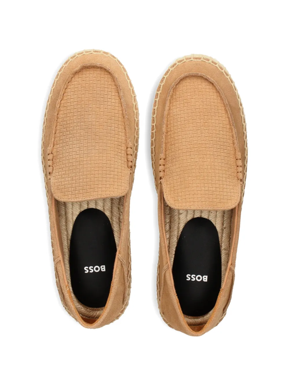 BOSS textured leather espadrilles Beige