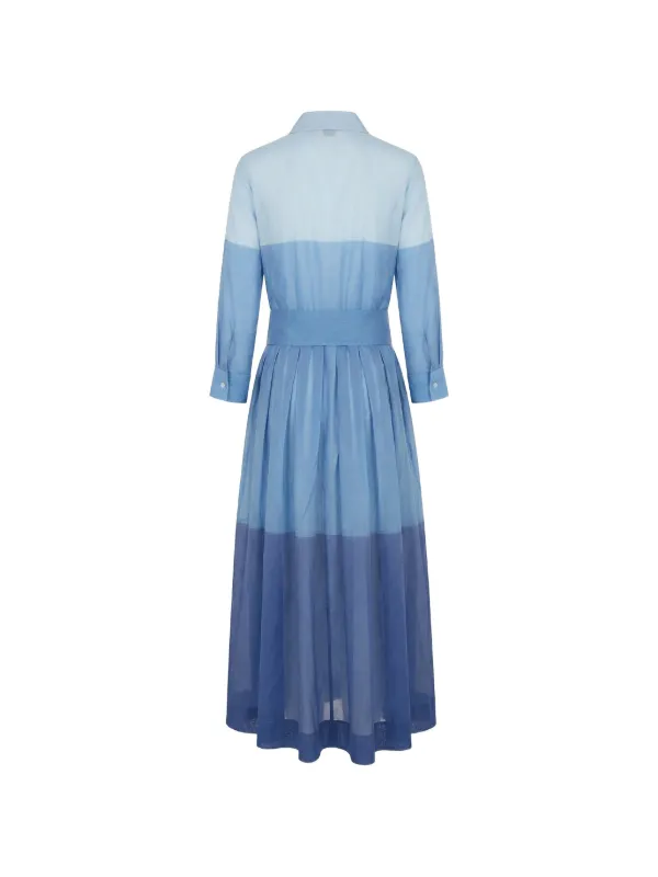 block colour shirt dress Karen Millen Colour Block Fluid Tencel Woven Maxi Shirt Dress in Mono