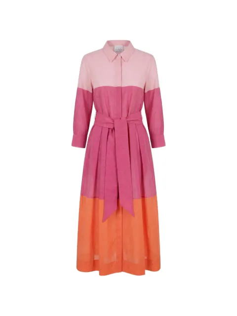 Sara Roka vestido midi con diseño colour block con cinturón