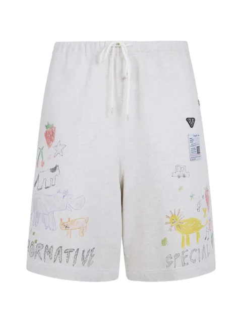 Maison MIHARA YASUHIRO graphic-print drawstring shorts