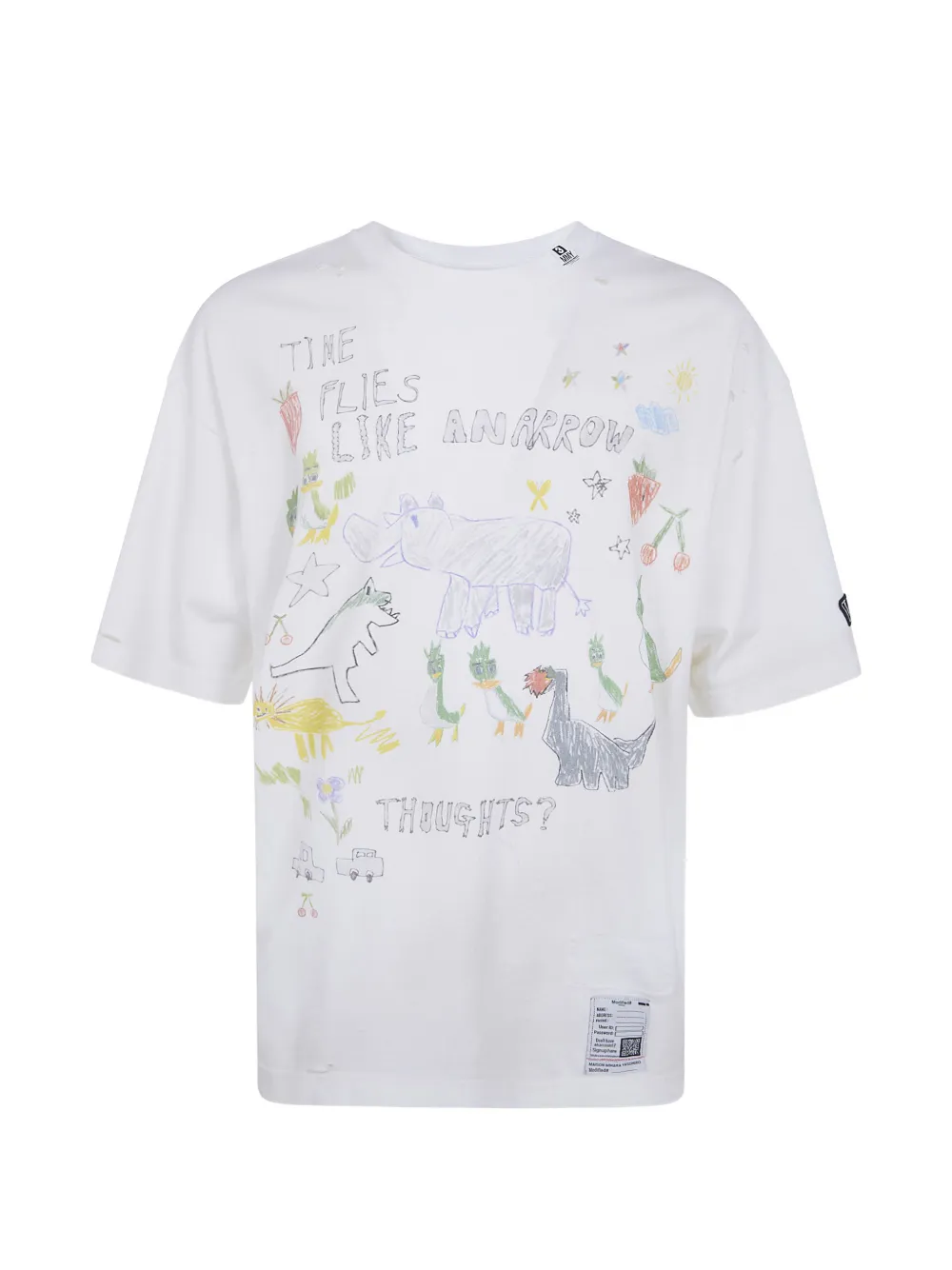 Maison MIHARA YASUHIRO distressed graphic-print t-shirt - Bianco