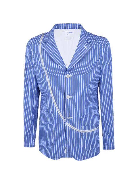 Comme Des Garçons Shirt stripe-pattern zip-detail suit jacket