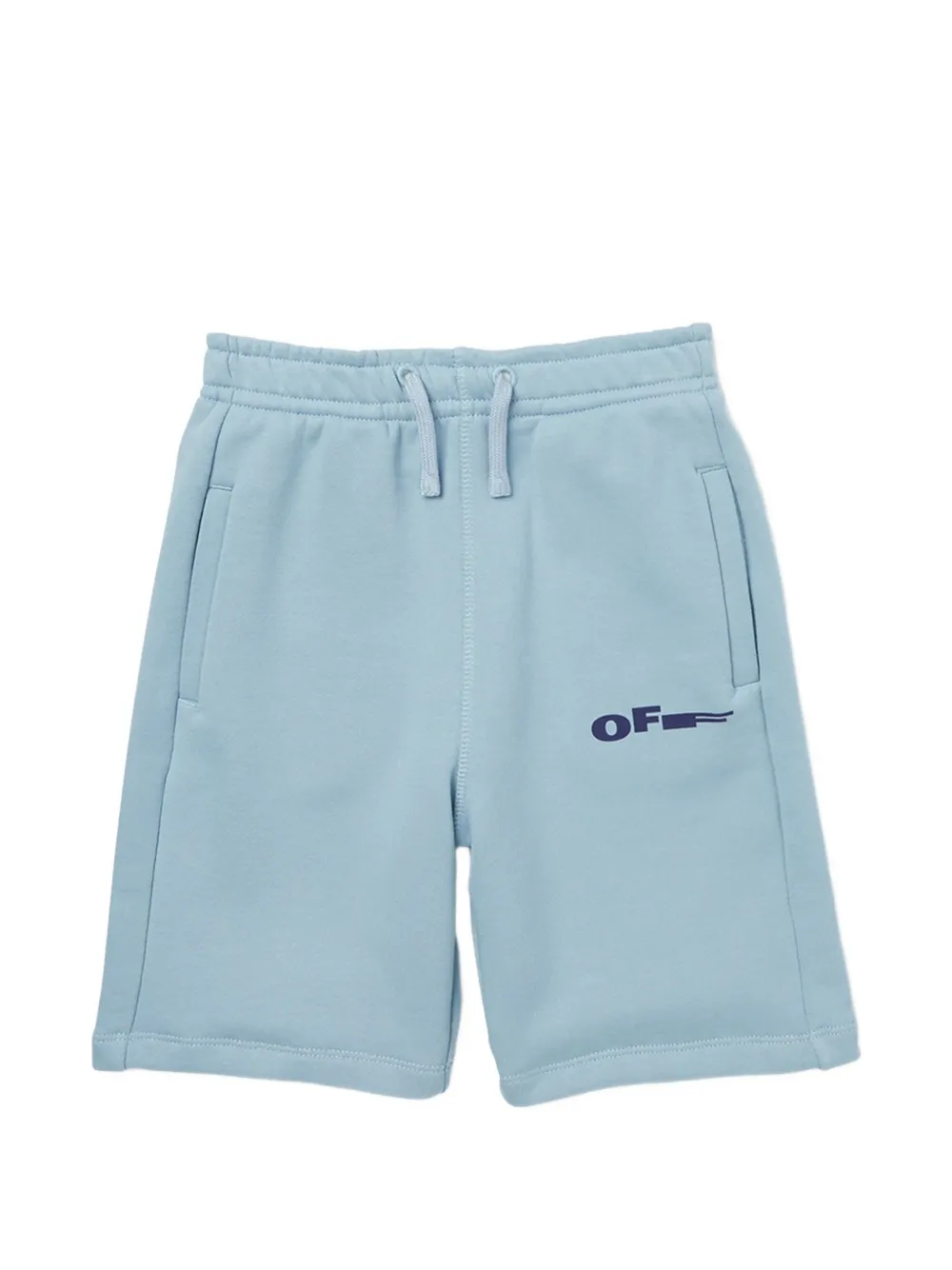 Off-White Kids Type cotton shorts - Blu