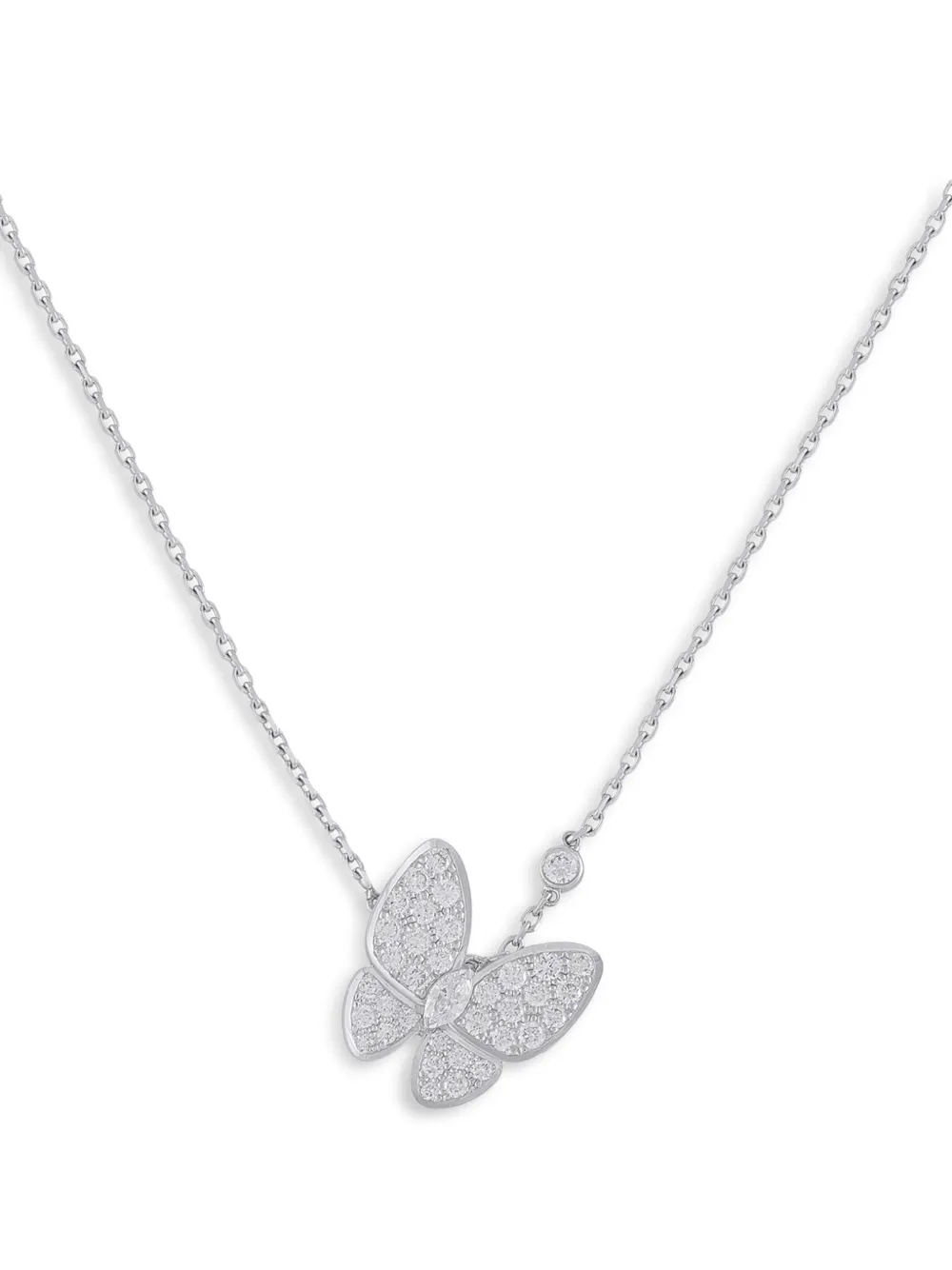 Van Cleef & Arpels Two Butterfly diamond necklace - Argento