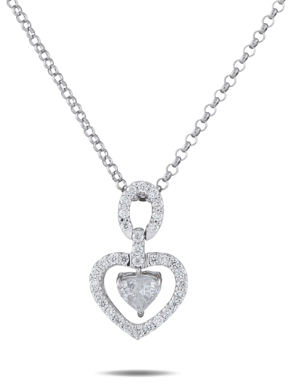 LB Exclusive heart-pendant diamond necklace - Argento