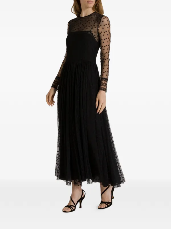 alberta ferretti lace dress Alberta Ferretti Black & Multicolor Chiffon & Lace Dress