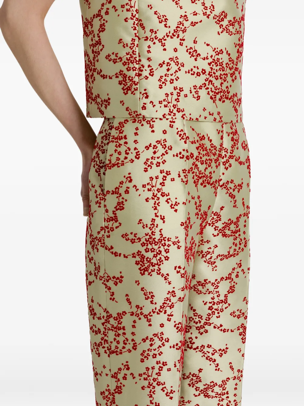 Alberta Ferretti Broek met bloemenpatroon Groen