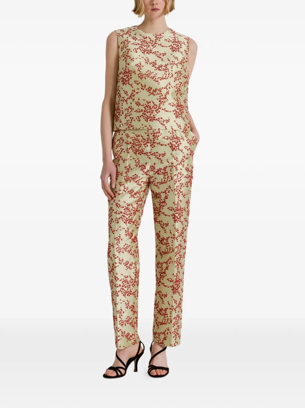 Alberta Ferretti Broek met bloemenpatroon Groen