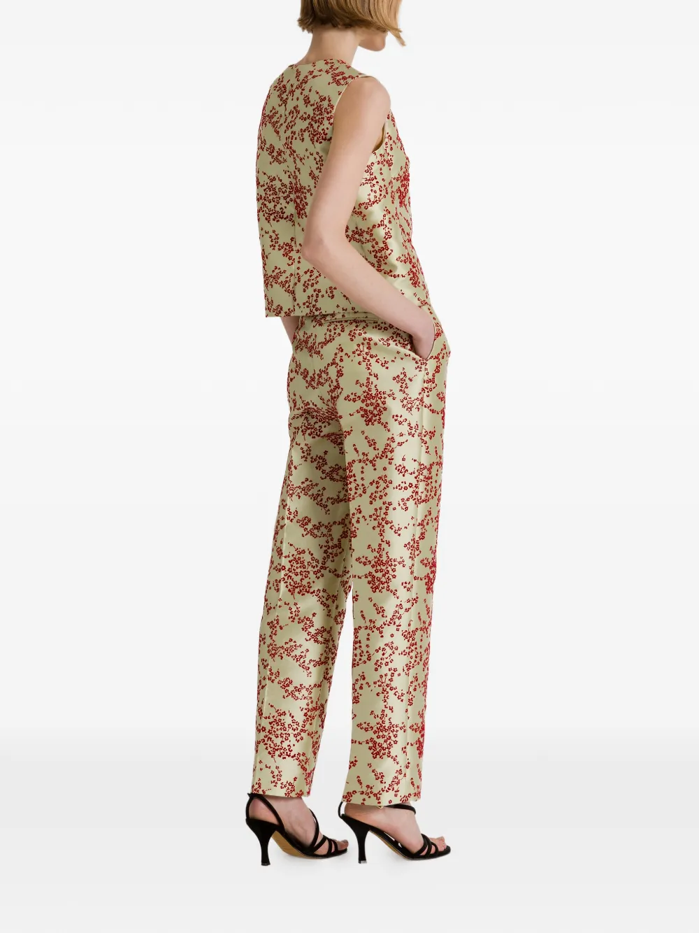 Alberta Ferretti Broek met bloemenpatroon Groen
